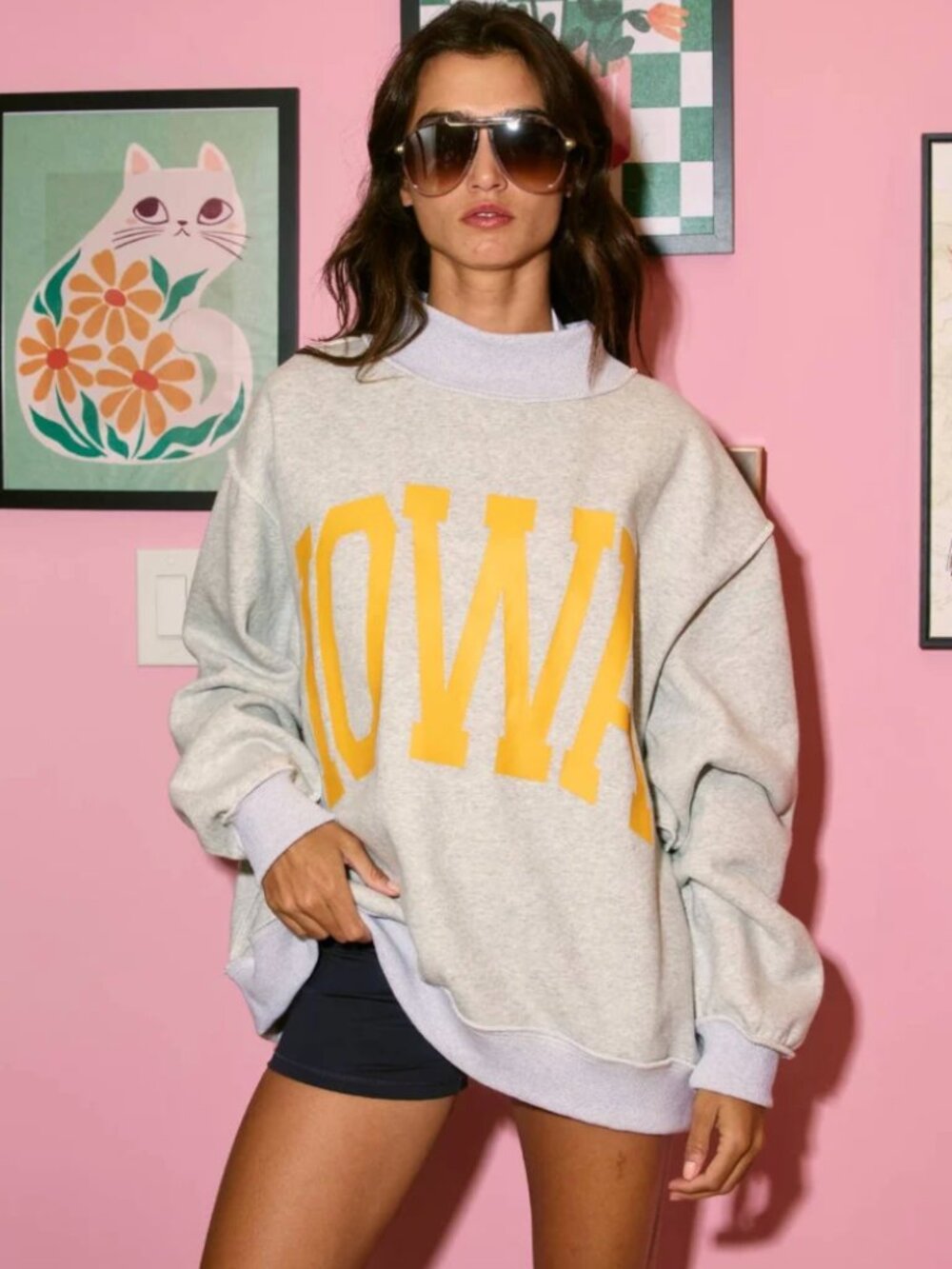 Bucket List Iowa Mock Neck Sweatshirt